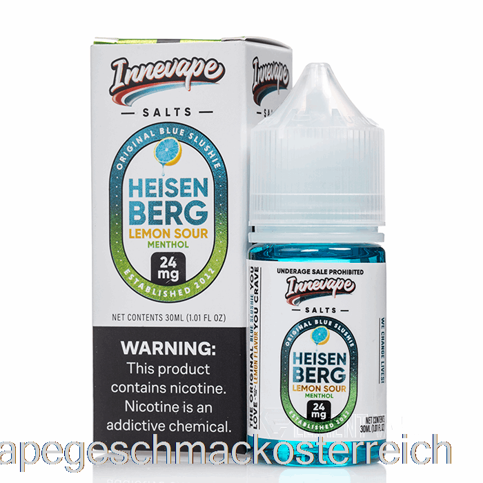 Heisenberg Lemon Sour Menthol – Innevape-Salze – 30 Ml, 24 Mg Vape-Geschmack